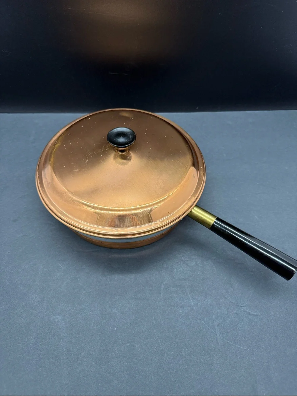 COPPER Douro CHAFING SERVING WARMING DOUBLE POT PAN Benjamin & Medwin Vintage